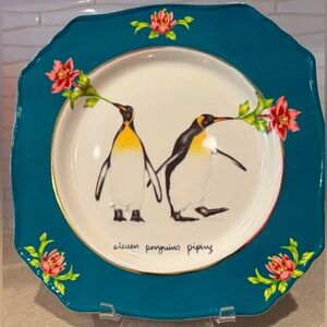 Lou Rota 12 days of Christmas Plate ( 11 penguins piping )